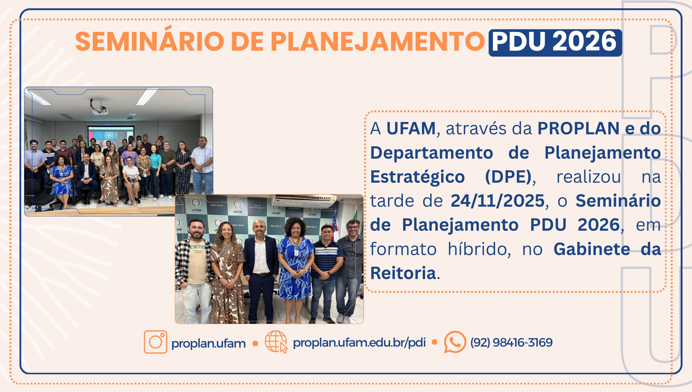 Seminário de Planejamento PDU 2026