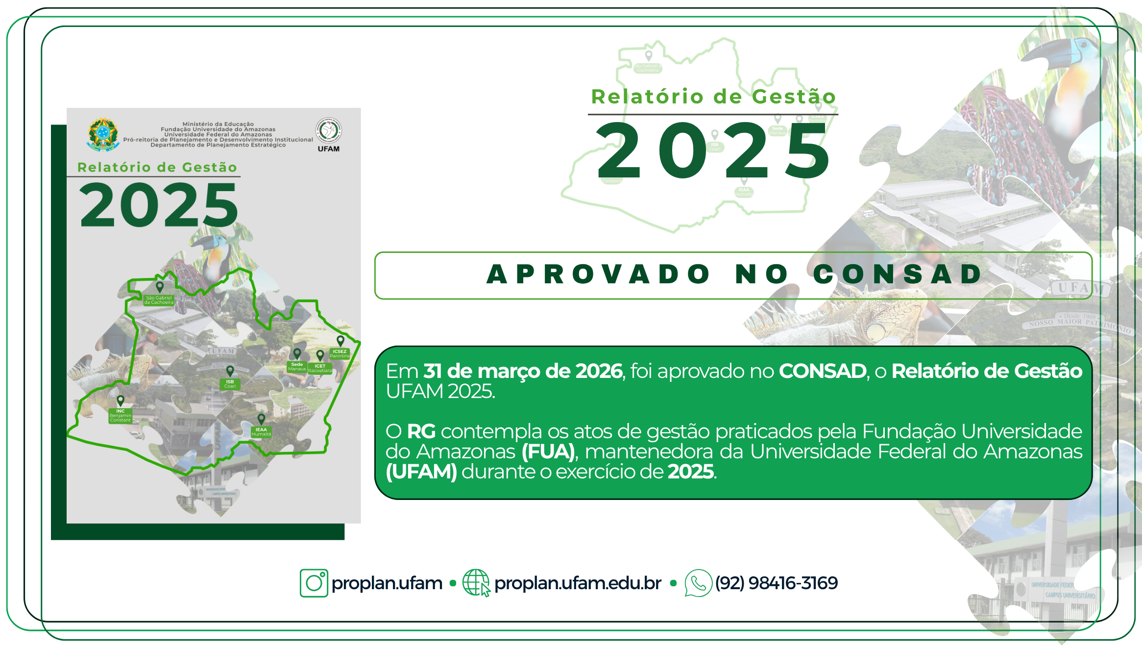 Relatório de Gestão (RG) 2025 aprovado e publicado em 31/03/2026