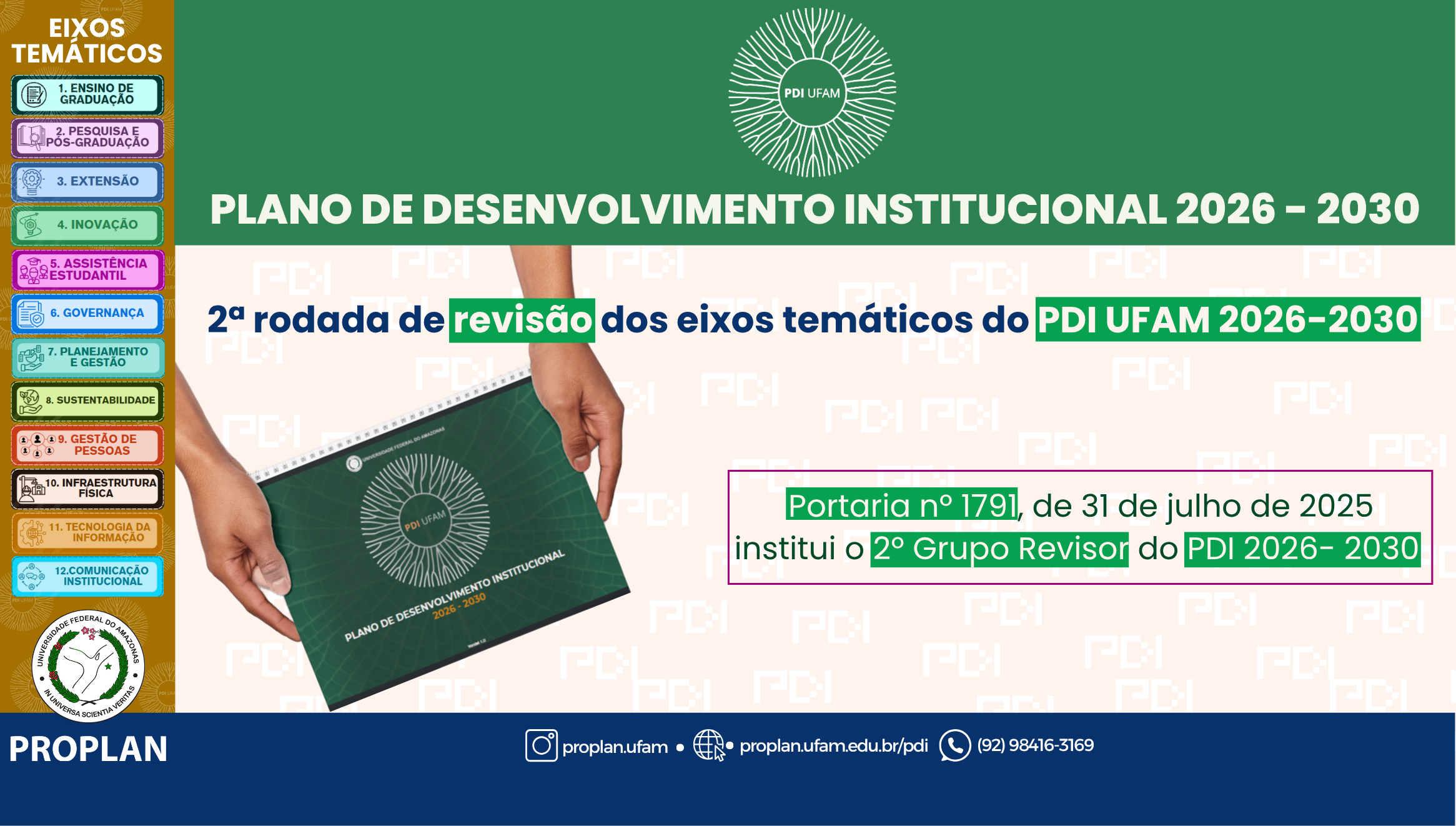 2ª Rodada de revisão dos Eixos Temáticos do PDI UFAM 2026 - 2030
